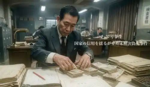 チ-37号事件｜国家の信用を揺るがせた未解決偽札事件偽札を検査する検査員のイメージ