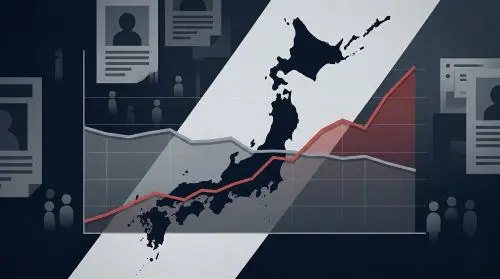 子どもの行方不明は増えていないだが問題は消えていない│構成変化と略取誘拐の増加を分けて読むアイキャッチ画像日本列島の背景、行方不明捜索チラシのイメージ画と折れ線グラフのイメージ画