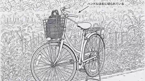 駐輪自転車のイラスト拡大